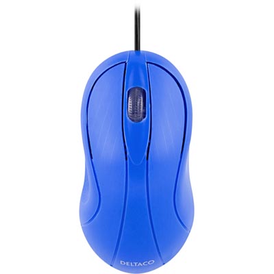 Deltaco Optical Mini Mouse MS493, 800 DPI, 1.5m, USB 2.0, Blue